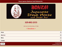 Tablet Screenshot of bonzaijapanesesteakhouse.com
